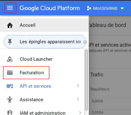 Google Cloud création projet