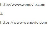Exemple d'adresses de sites Web avec et sans le HTTPS du certificat SSL.