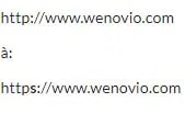 Exemple d'adresses de sites Web avec et sans le HTTPS du certificat SSL.