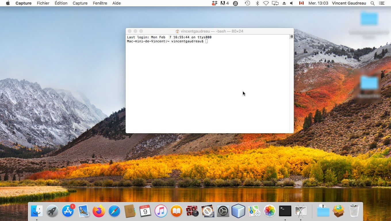 Ouvrir le Terminal sous Mac OS pour modifier le fichier hosts.