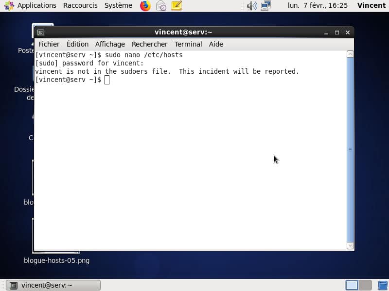 Ouvrir le Terminal sous Linux pour modifier le fichier hosts.