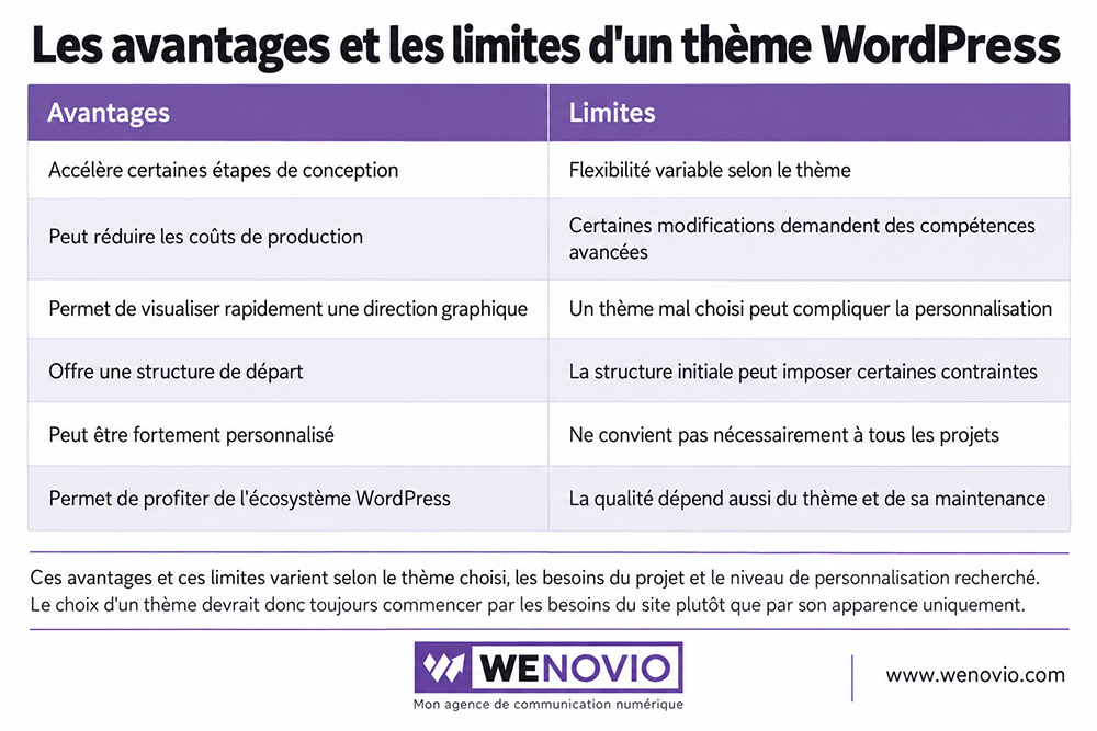 Les avantages et les limites d'un thème WordPress Les avantages et les limites d'un thème WordPress